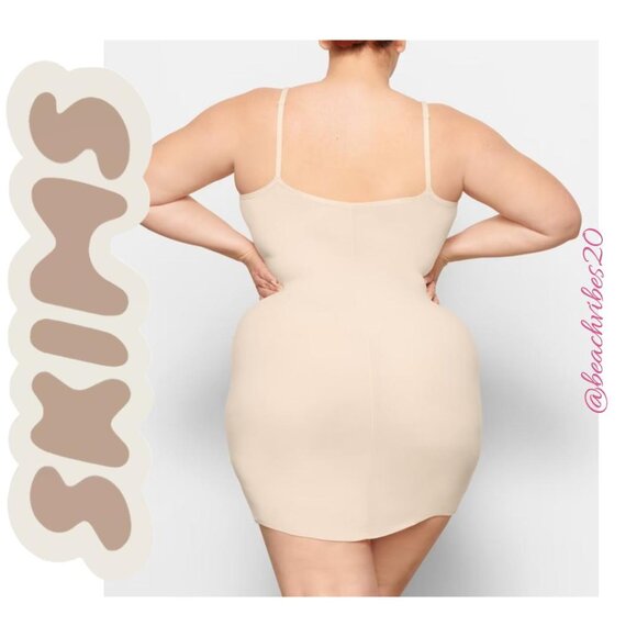 SKIMS Fits Everybody Slip Dress Sand Small NWT - Picture 3 of 5